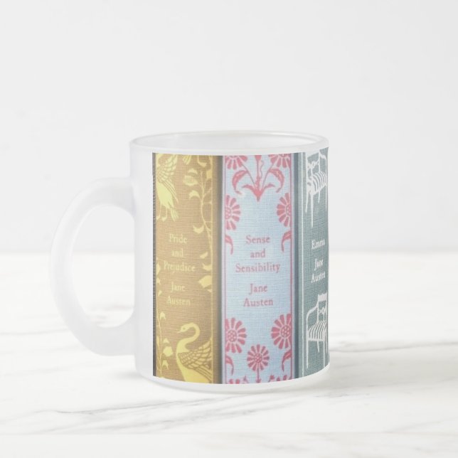 Jane Austen Frosted Glass Coffee Mug (Left)