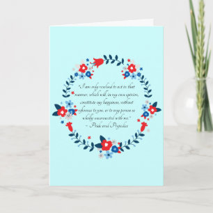 Jane Austen Happiness Quote, Pride and Prejudice Card