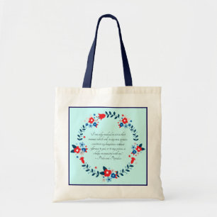 Jane Austen Happiness Quote, Pride and Prejudice Tote Bag