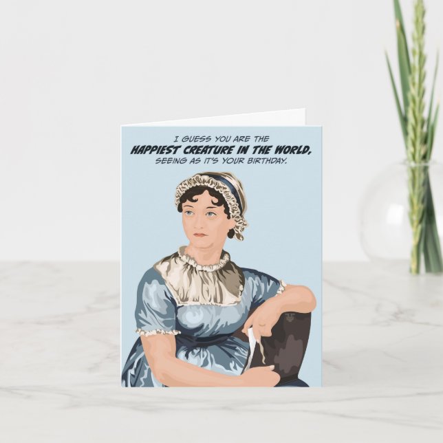 Jane Austen Happy Birthday Greeting Card (Front)