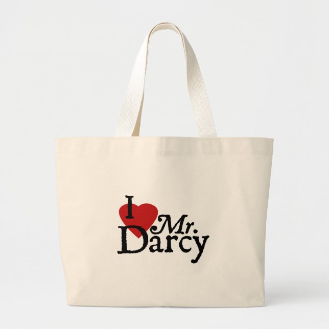 Jane Austen I LOVE Mr. Darcy Large Tote Bag (Front)