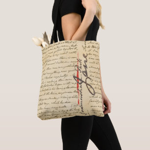 Jane Austen Letter Tote Bag