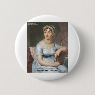 Jane Austen Loved U Less Quote On Gifts & Cards 6 Cm Round Badge