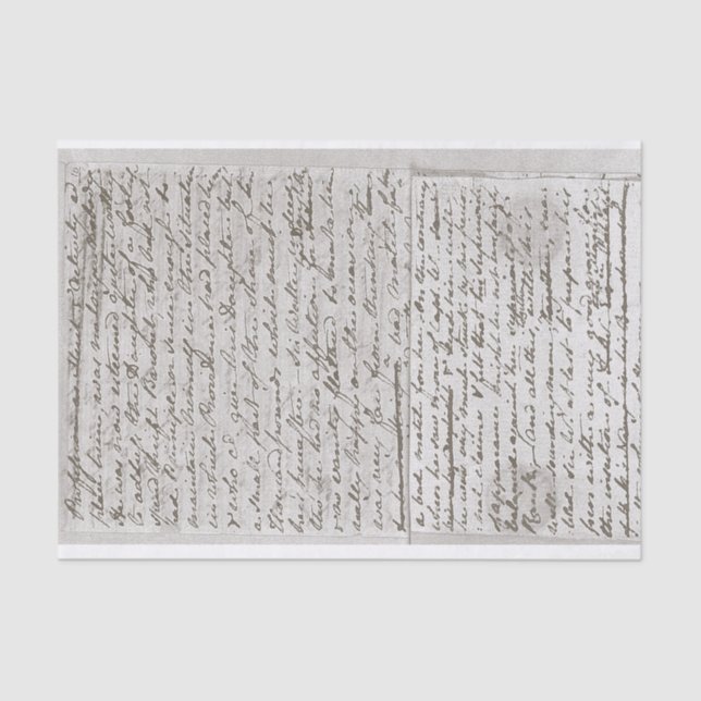 Jane Austen Manuscript 1817 Handwritten Tissue Paper (Front)
