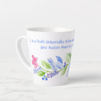 Jane Austen Motto Floral Mug