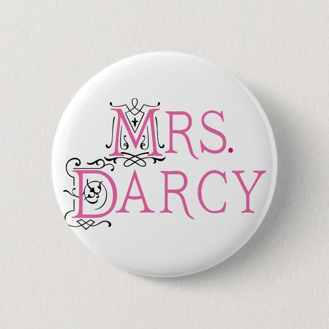 Jane Austen Mrs Darcy Gift 6 Cm Round Badge (Front)