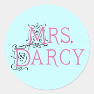 Jane Austen Mrs Darcy Gift Classic Round Sticker