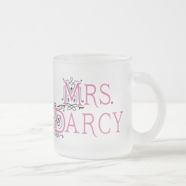 Jane Austen Mrs Darcy Gift Frosted Glass Coffee Mug (Right)