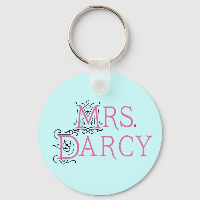 Jane Austen Mrs Darcy Gift Key Ring (Front)