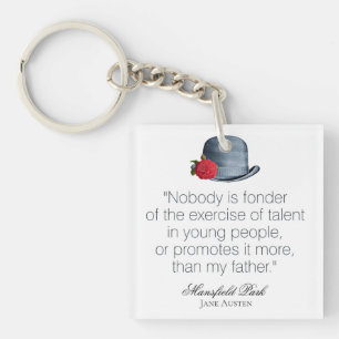Jane Austen - My Father - Vintage Hat Key Ring