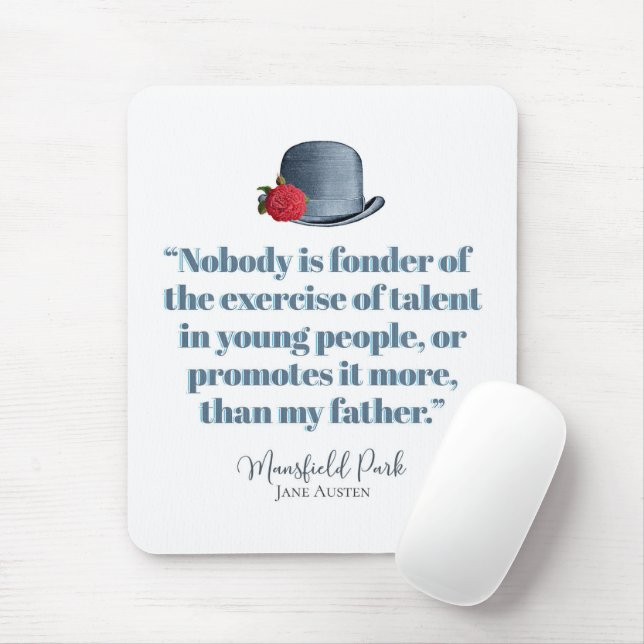 Jane Austen - My Father - Vintage Hat Mouse Mat (With Mouse)