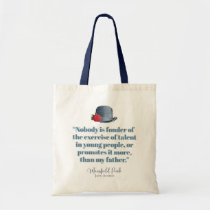 Jane Austen - My Father - Vintage Hat Tote Bag