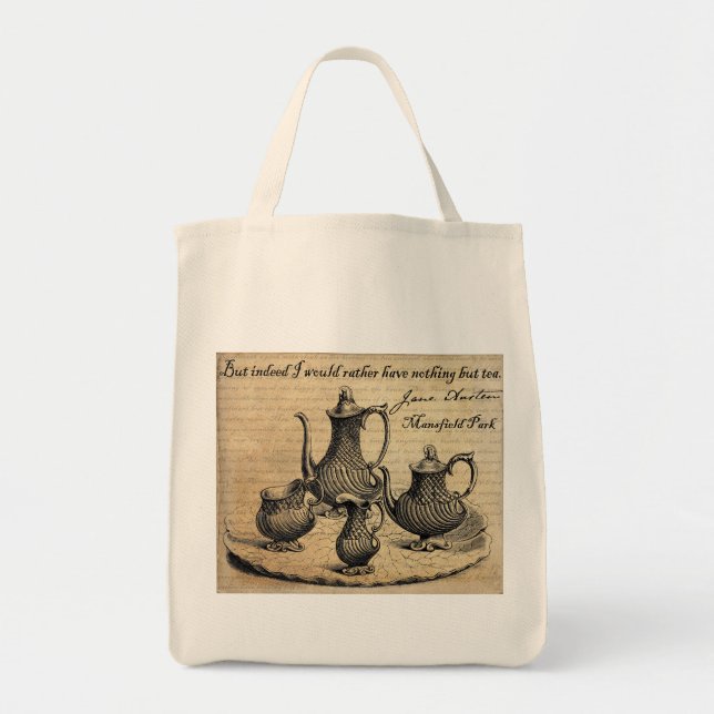 Jane Austen: Nothing But Tea Tote Bag (Front)
