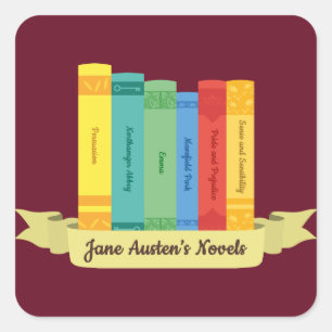 Jane Austen Novels III Square Sticker