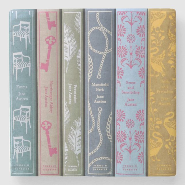 Jane Austen Novels  Stone Coaster (Front)
