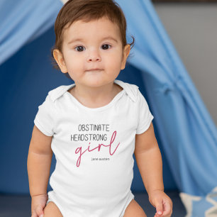 Jane Austen Obstinate Girl Quote Baby Bodysuit