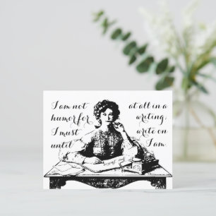 Jane Austen "On Writing" Quote Postcard