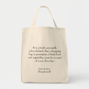 Jane Austen Paraphrased Shopping Bag