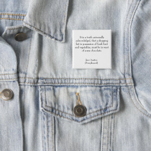 Jane Austen Paraphrased Shopping Bag 15 Cm Square Badge