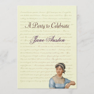 Jane Austen Party Birthday Celebration Quotes Invitation