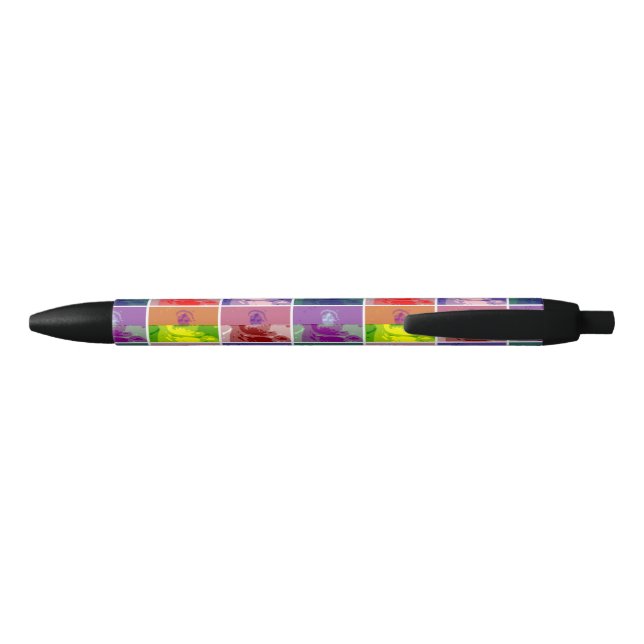 Jane Austen pop art colourful Black Ink Pen (Back)
