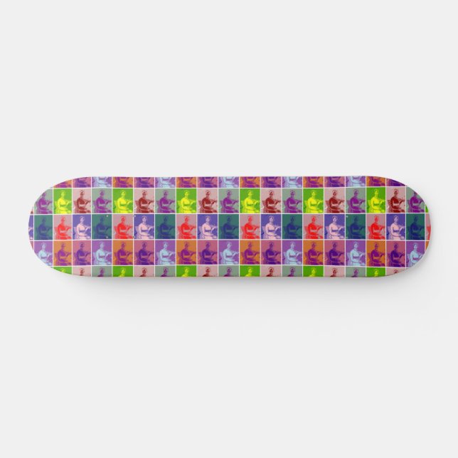 Jane Austen pop art colourful  Skateboard (Horz)