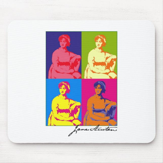 Jane Austen Pop Art Mouse Mat (Front)