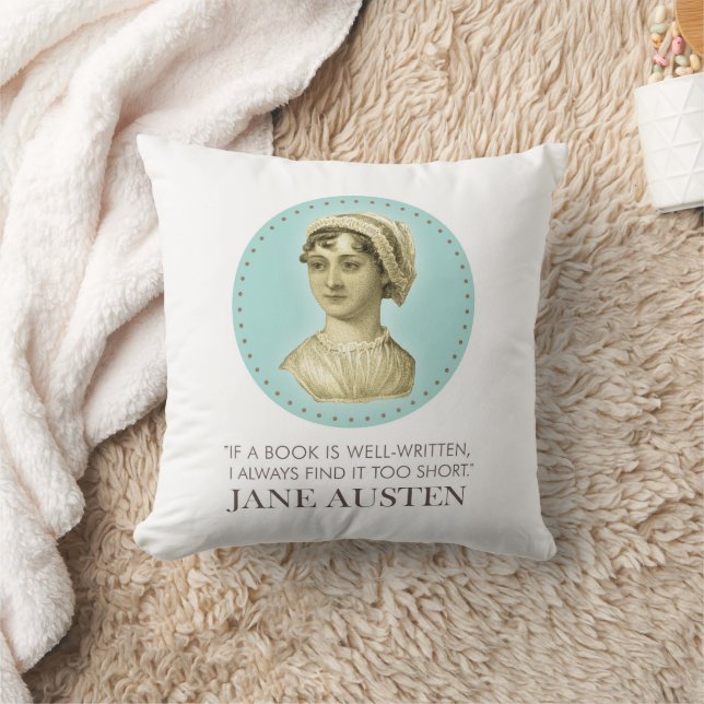 Jane Austen Portrait and Quote on Reading Cushion (Blanket)