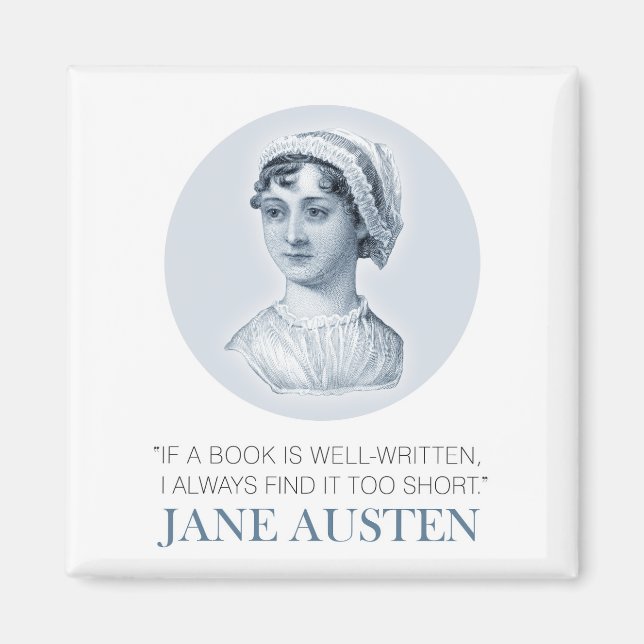 Jane Austen Portrait and Quote on Reading Magnet (Front)