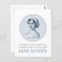 Jane Austen Portrait and Quote on Reading