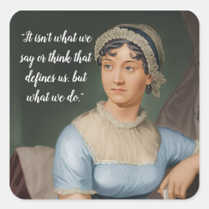 Jane Austen portrait and quote Square Sticker