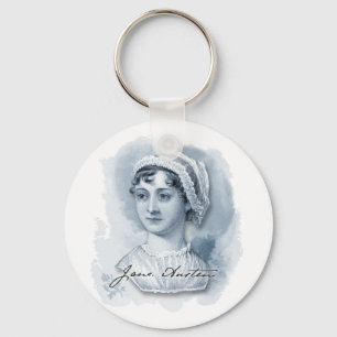 Jane Austen Portrait and Signature Key Ring