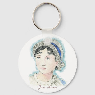 Jane Austen Portrait by Alice Flynn Key Ring