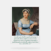 Jane Austen portrait + quote (Blue)