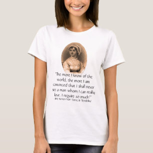 Jane Austen Portrait & Sense & Sensibility quote T-Shirt