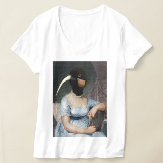 Jane Austen portrait with bird head T-Shirt