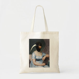 Jane Austen portrait with bird head Tote Bag