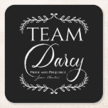 Jane Austen Pride and Prejudice Darcy Gift Gift Bo Square Paper Coaster<br><div class="desc">A fun and elegant show of support for Fitzwilliam Darcy.</div>