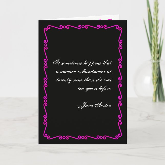 Jane Austen Quote Birthday Card CUSTOMIZED (Front)