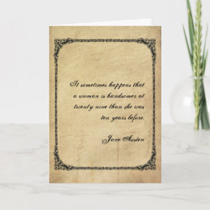 Jane Austen Quote Birthday Card CUSTOMIZED