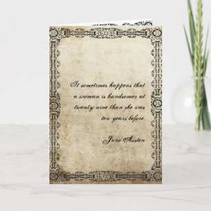 Jane Austen Quote Birthday Card CUSTOMIZED