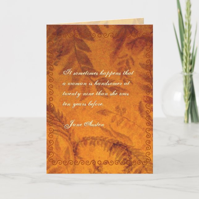 Jane Austen Quote Birthday Card CUSTOMIZED (Front)
