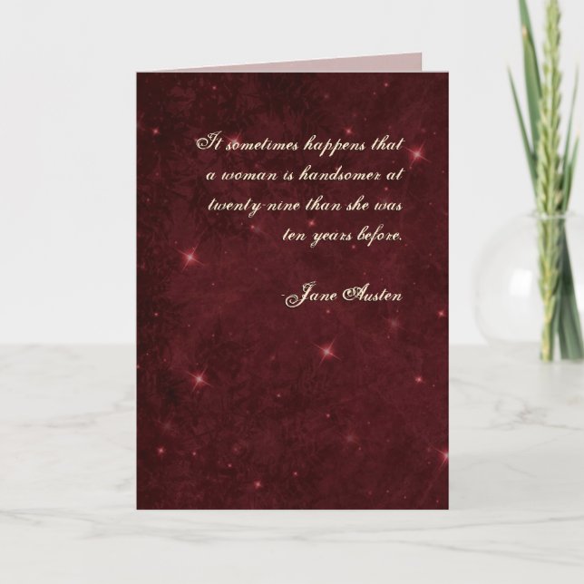 Jane Austen Quote Birthday Card CUSTOMIZED (Front)
