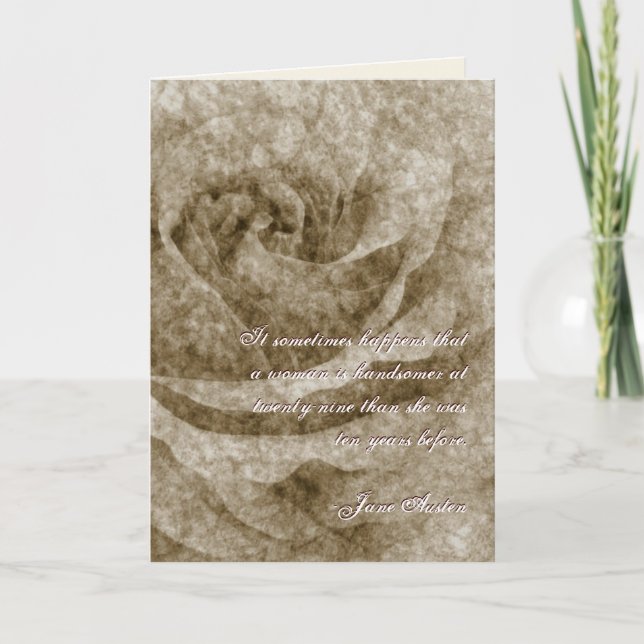 Jane Austen Quote Birthday Card CUSTOMIZED (Front)