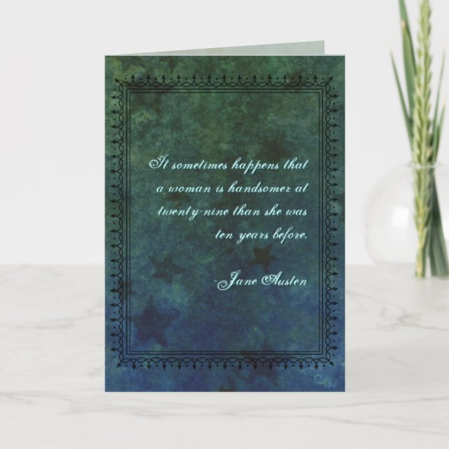 Jane Austen Quote Birthday Card CUSTOMIZED (Front)
