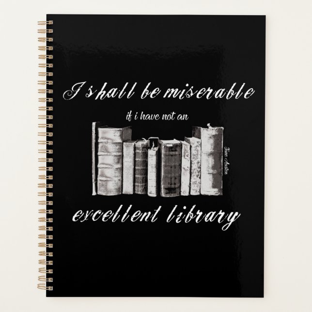 Jane Austen quote book lovers writer Planner (Front)