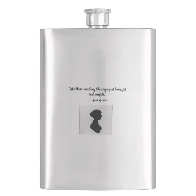 Jane Austen quote Hip Flask (Front)