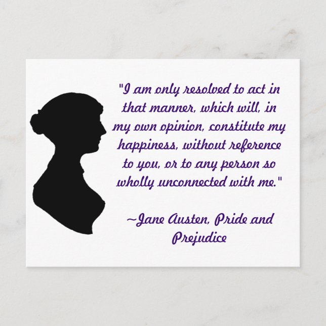 Jane Austen Quote Postcard (Front)