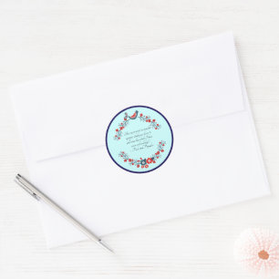 Jane Austen Quote, Pride and Prejudice Floral Classic Round Sticker