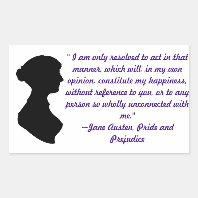 Jane Austen Quote Sticker (Front)